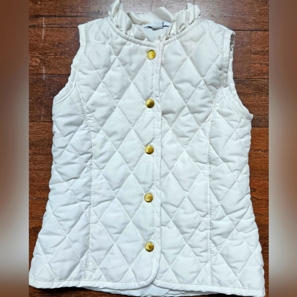 Crown and Ivy, Size 6, white quilted vest.